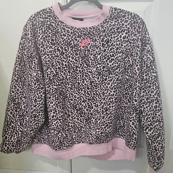 Nike Tops - Nike Pink Leopard Print Sweatshirt